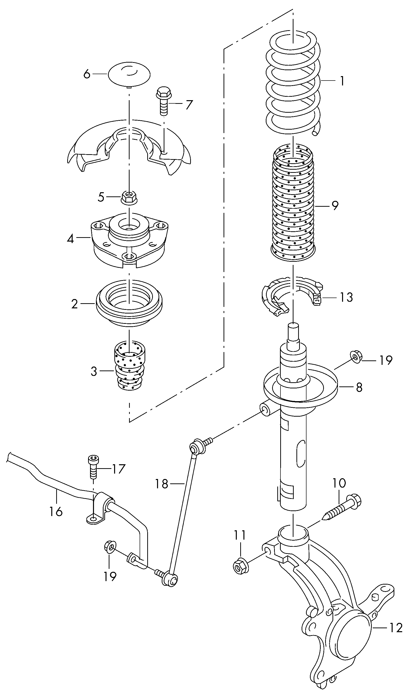 VW 1K0 412 303 AA - Отбойник, демпфер амортизатора parts5.com