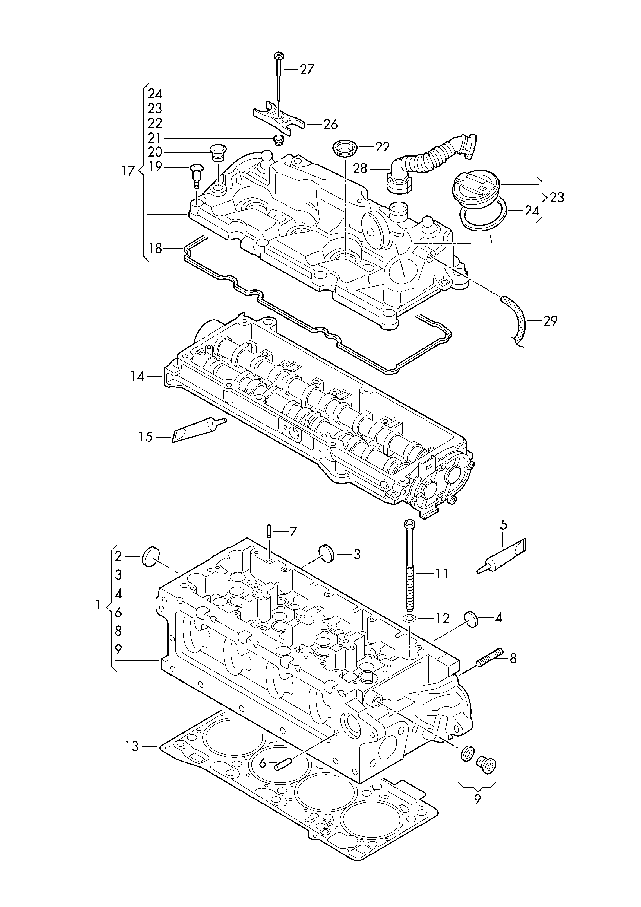 VW 04L 103 070 A - Прокладка, крышка головки цилиндра parts5.com