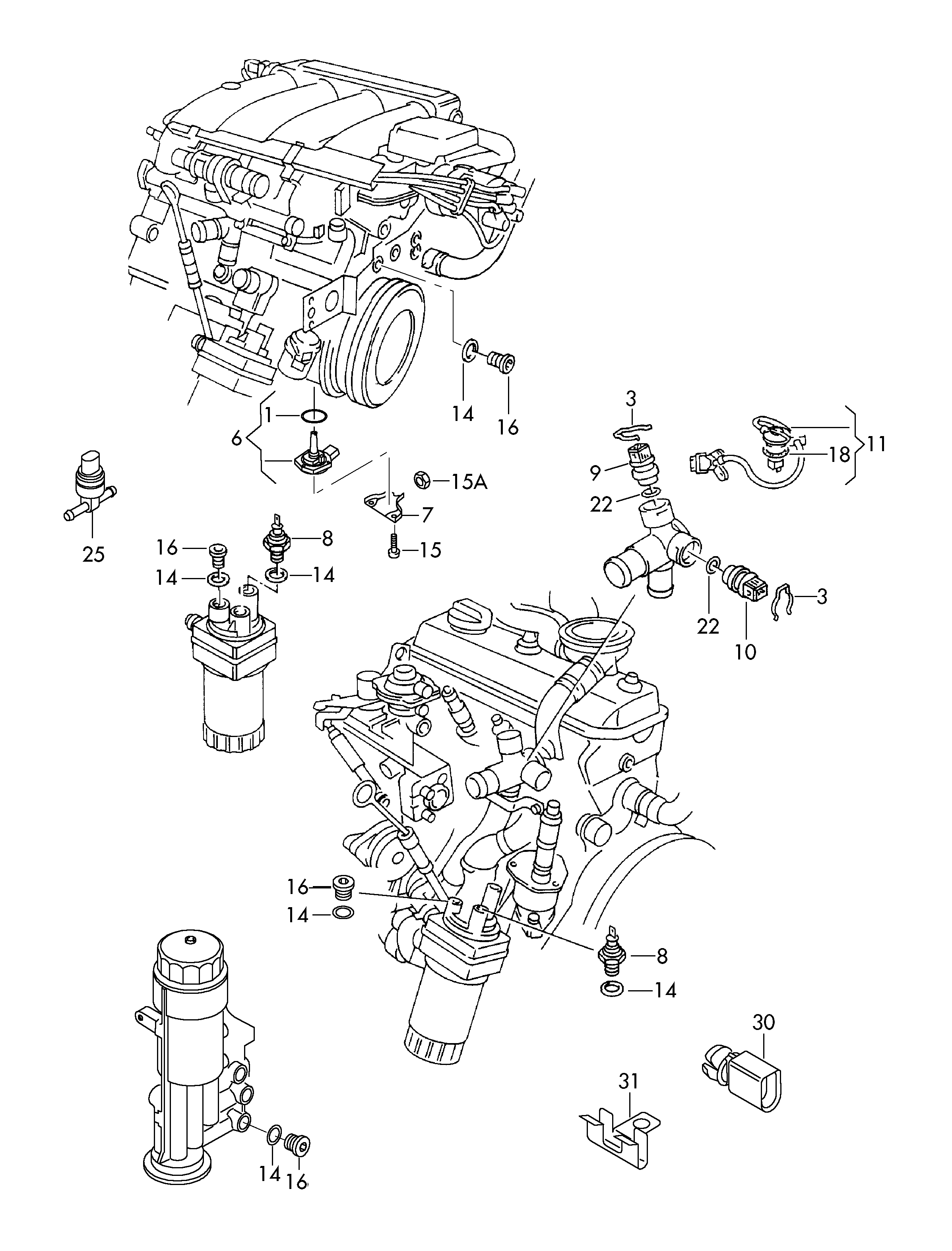 Seat 03F 919 501 A - Датчик, температура охлаждающей жидкости parts5.com