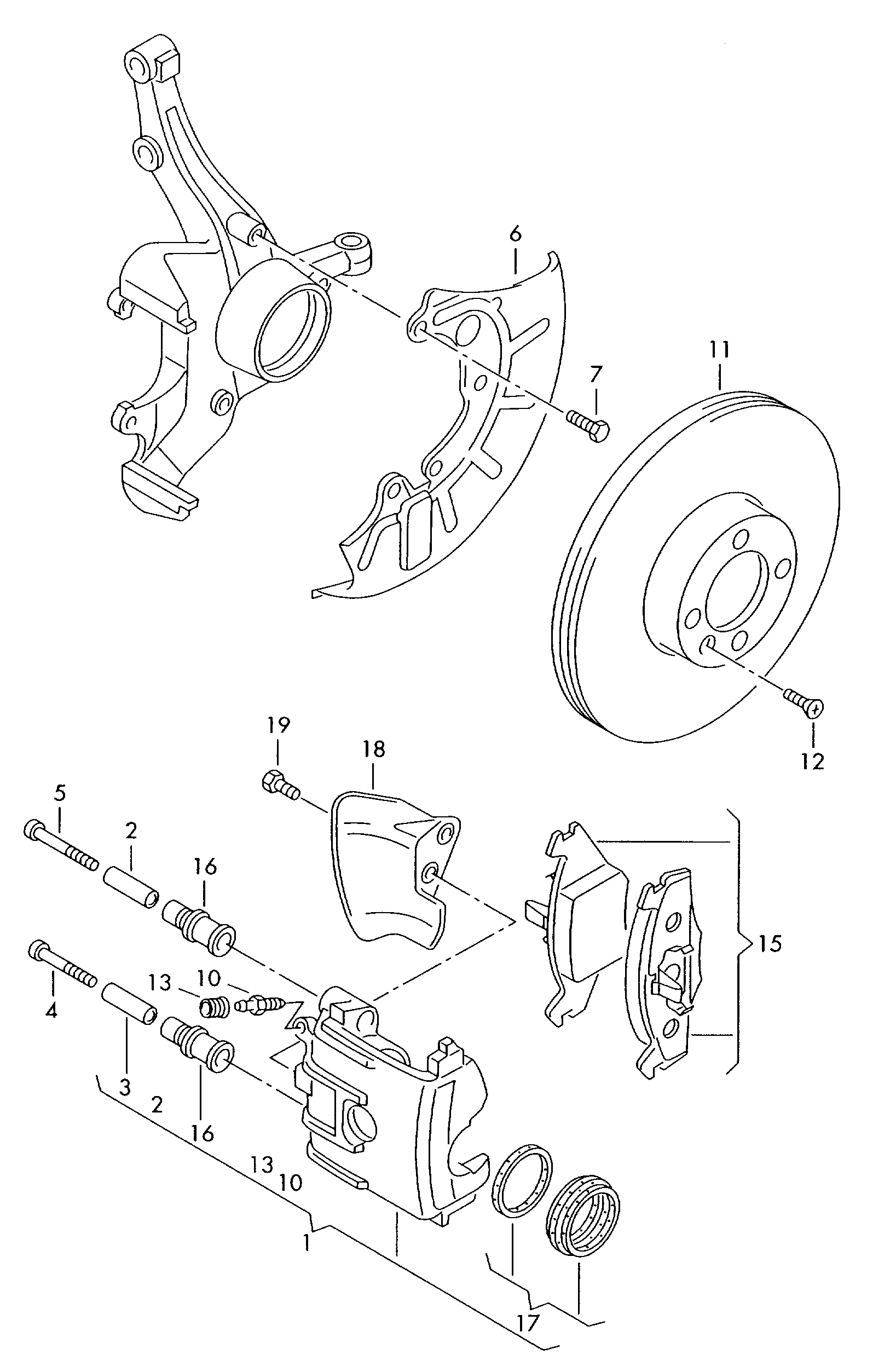 VW 6N0 698 151 C - Тормозные колодки, дисковые, комплект parts5.com