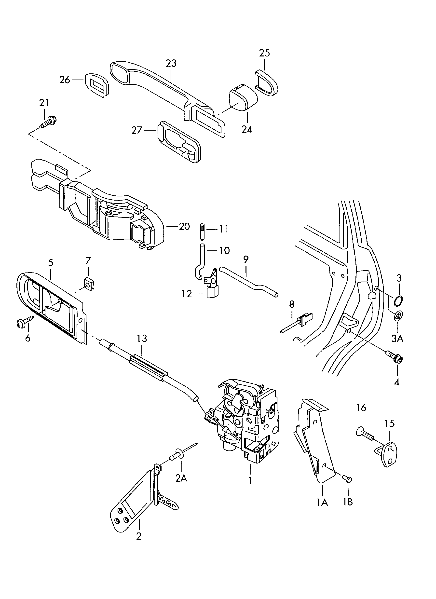 VAG 3B4 839 015 AJ - Замок двери parts5.com