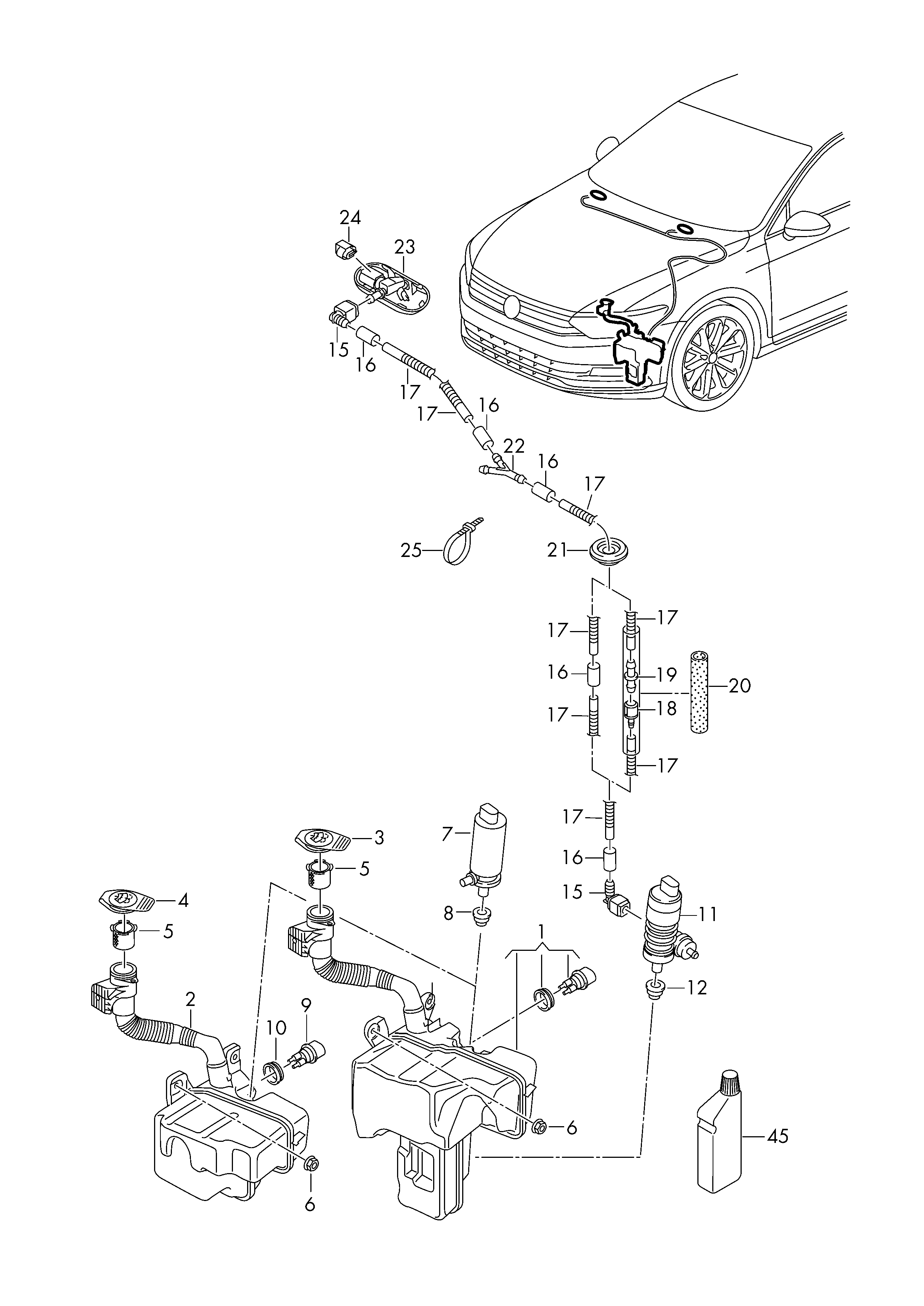 VW 443 955 465 - Прокладка, насос омытеля / бачок омывателя parts5.com