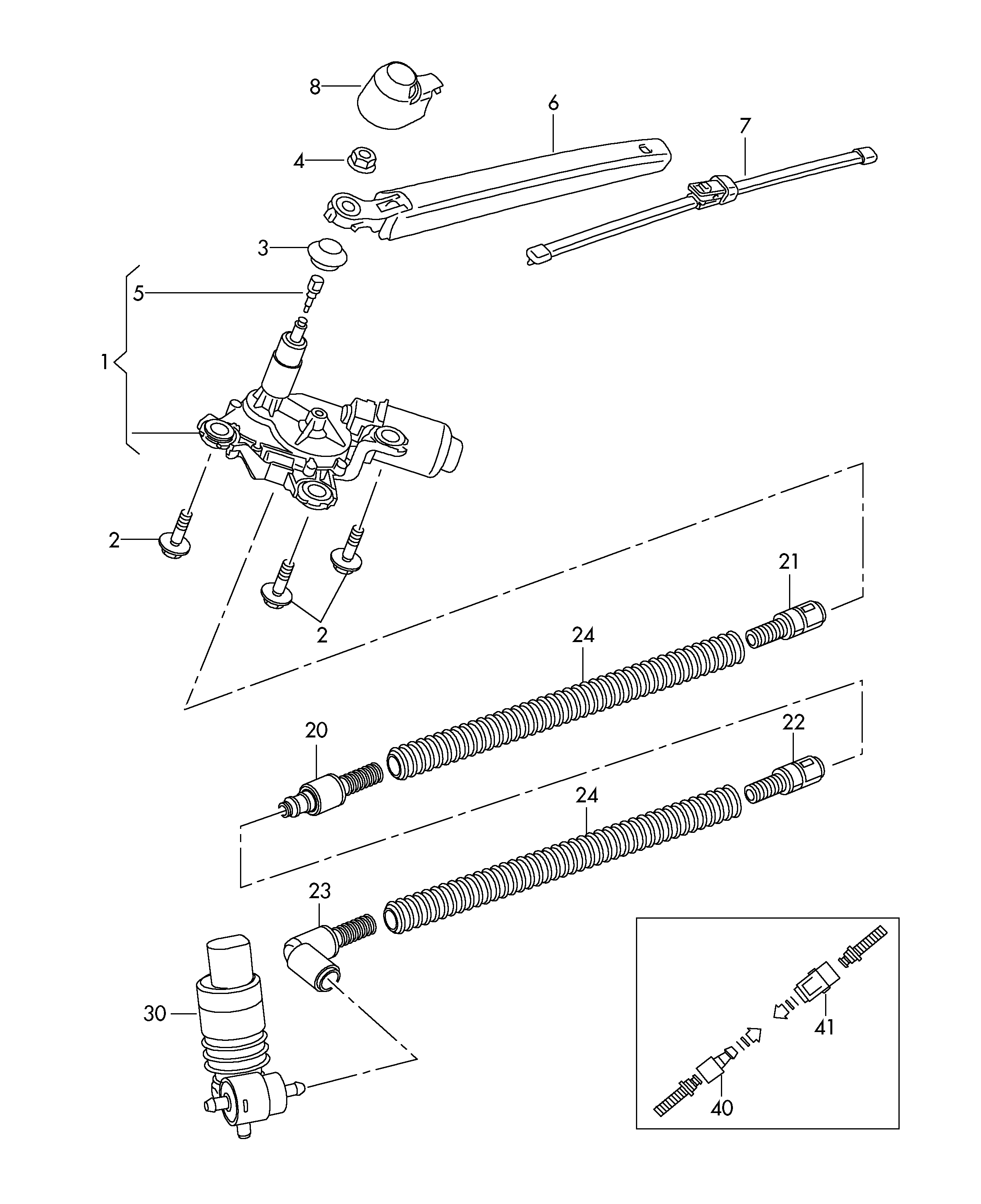 VW 8D9 955 758A - Пыльник, тяги и рычаги привода стеклоочистителя parts5.com