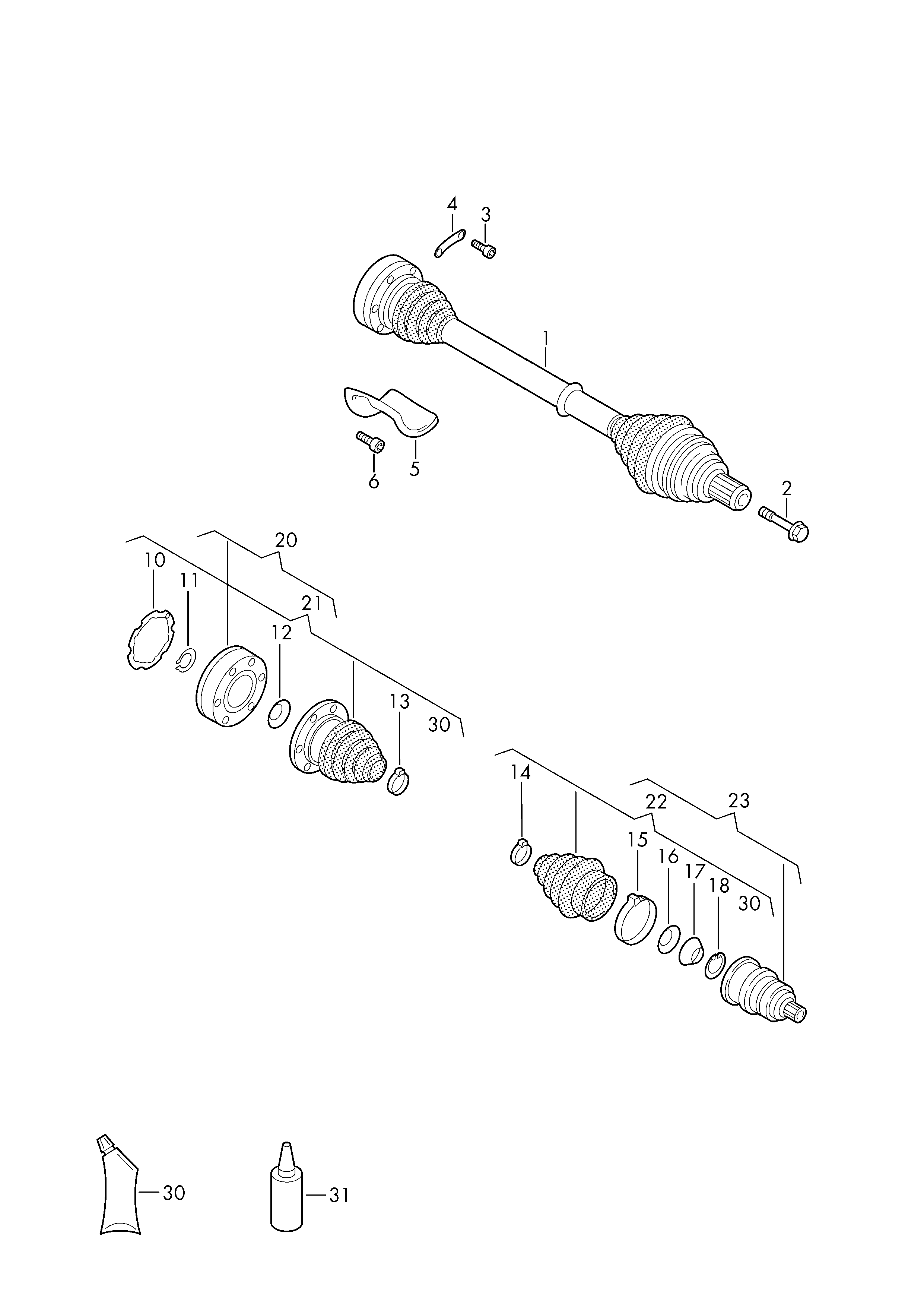 Skoda 1K0501203AX - Приводной вал parts5.com