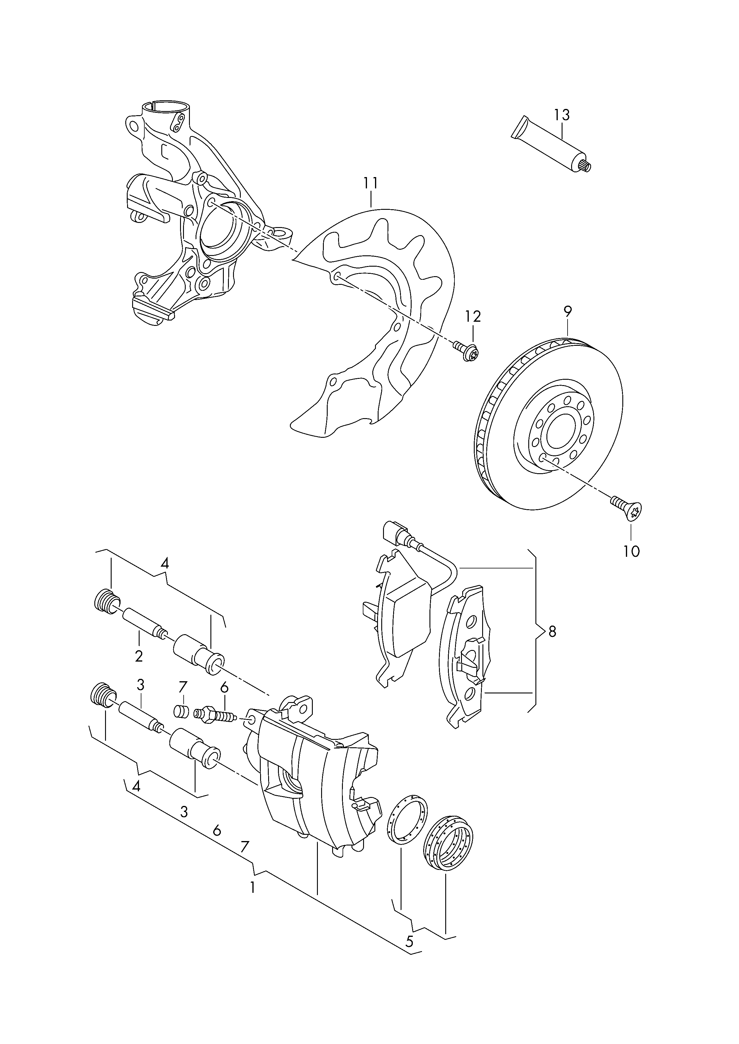 VAG 5Q0615123 - Тормозной суппорт parts5.com