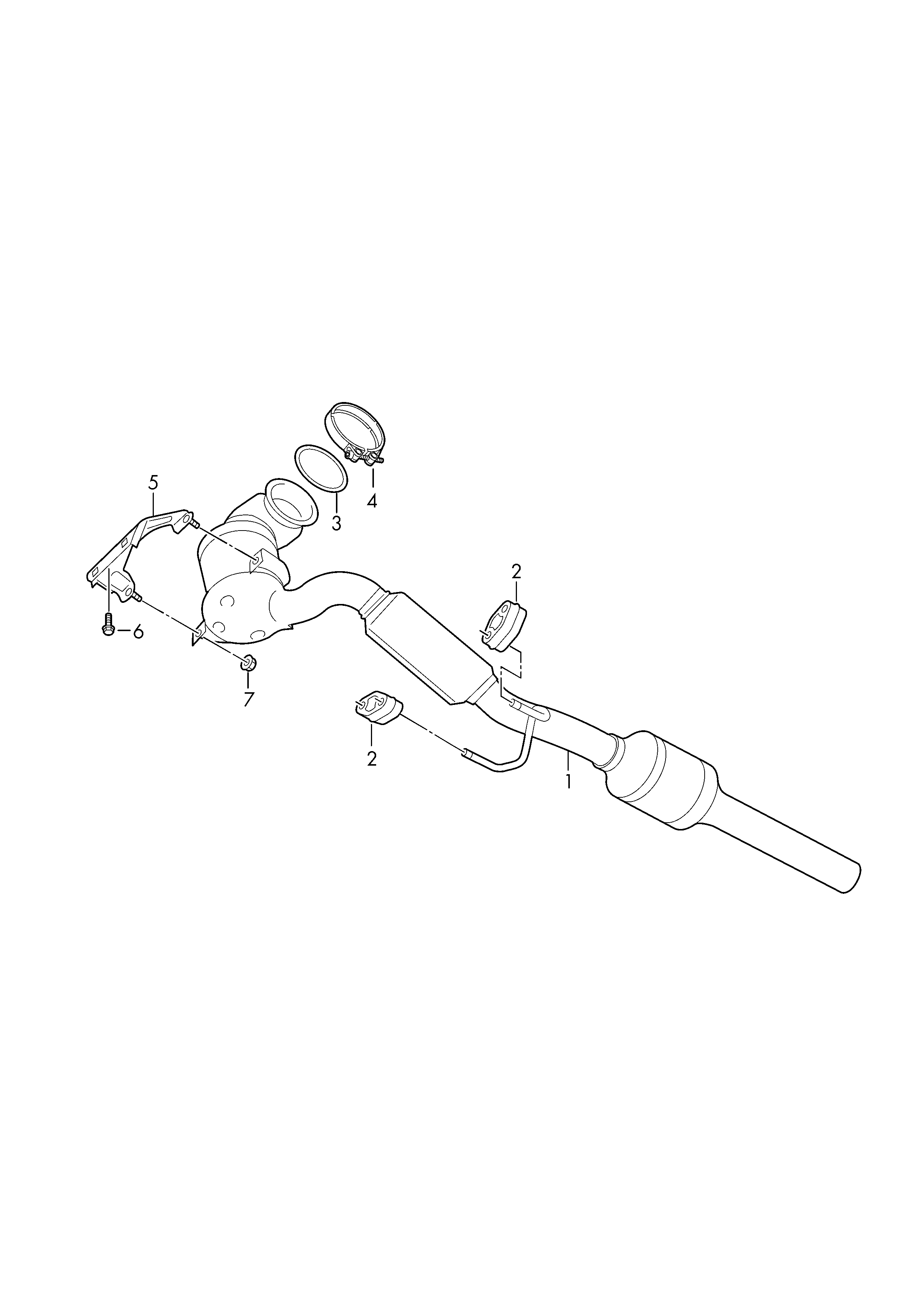 AUDI 5Q0253725B - Соединительные элементы, система выпуска parts5.com