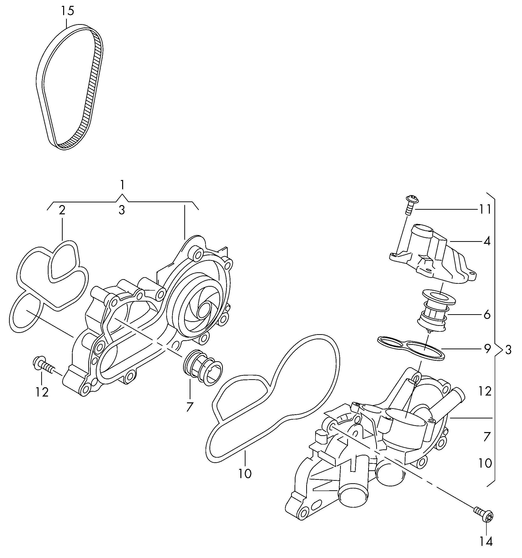 VW 04E 121 600 BD - Водяной насос parts5.com