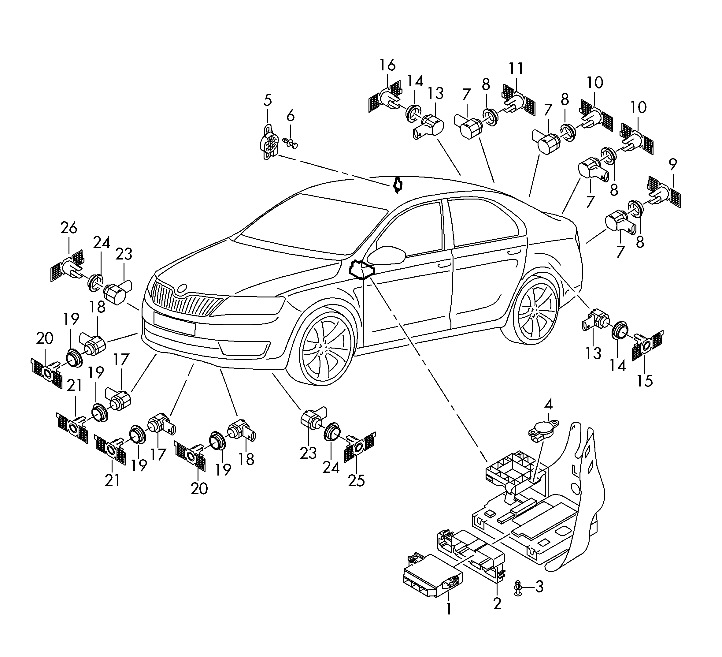 VAG 5Q0 919 275 B - Датчик, система помощи при парковке parts5.com