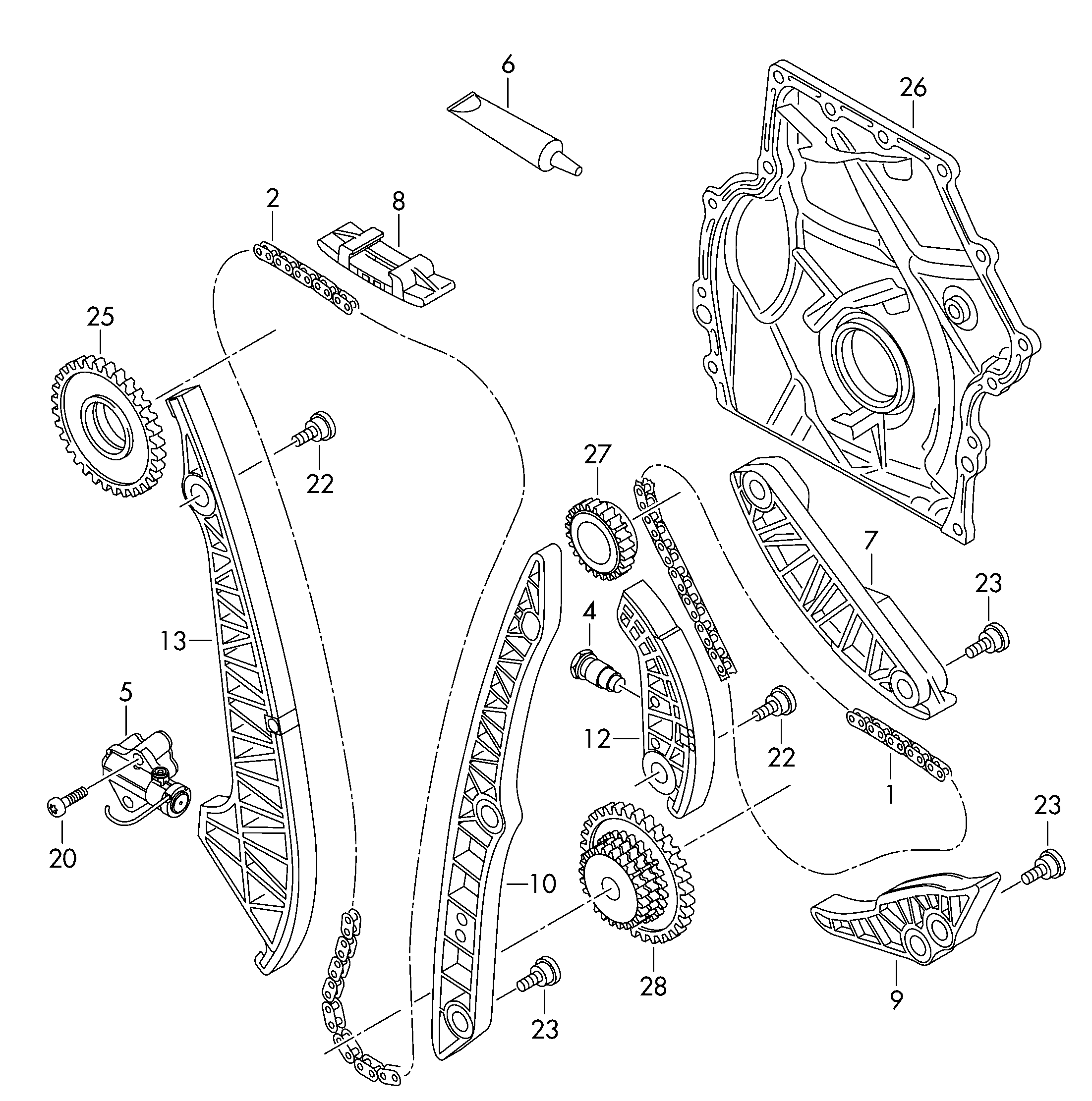 Seat 06H 109 469 AP - Планка успокоителя, цепь привода parts5.com