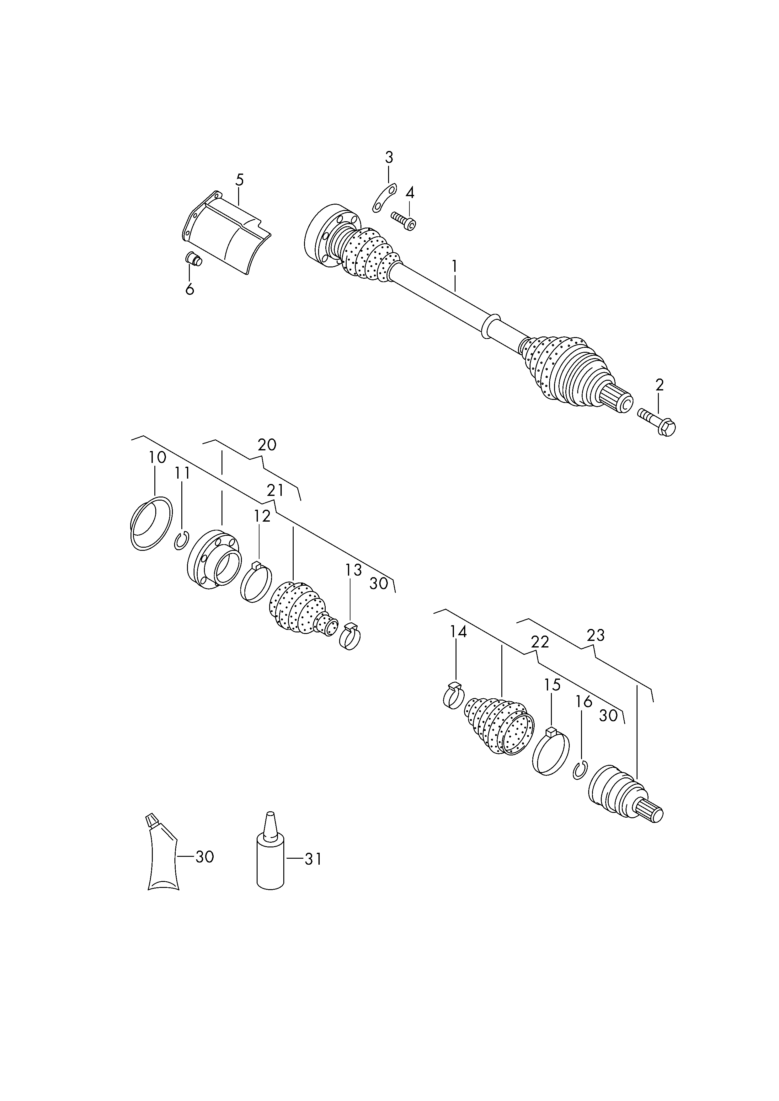 VW 5N0 498 099 C - Шарнирный комплект, ШРУС, приводной вал parts5.com