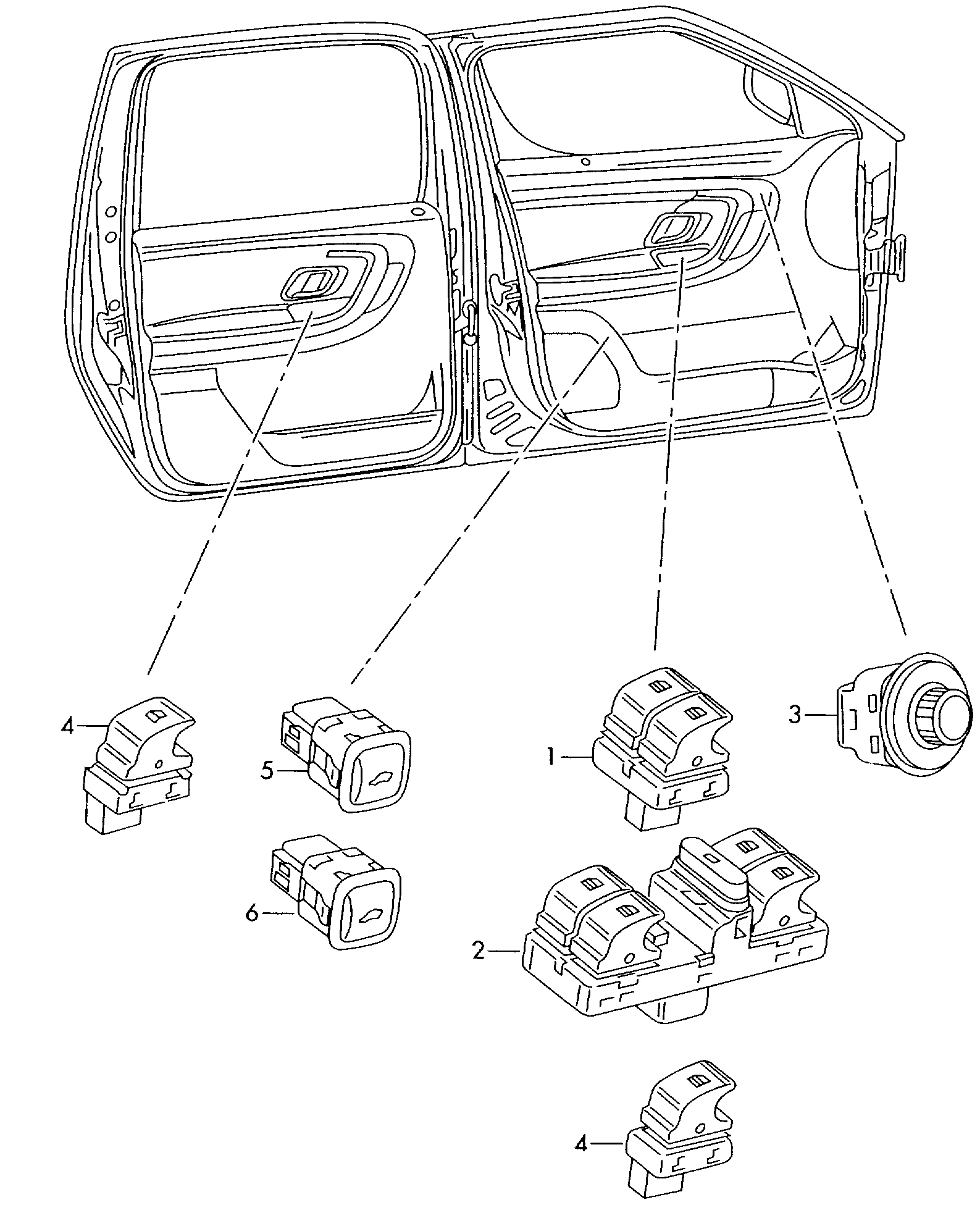 AUDI 1Z0 959 858 - Выключатель, стеклоподъемник parts5.com