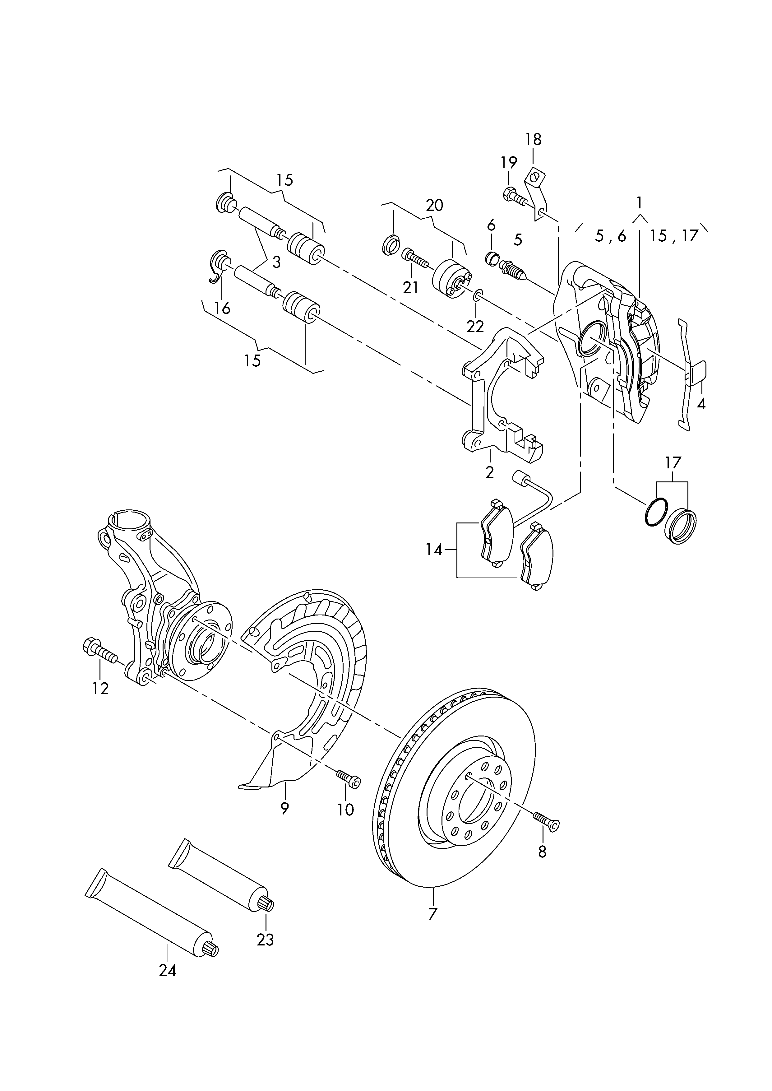 VW 1K0 615 123 H - Тормозной суппорт parts5.com