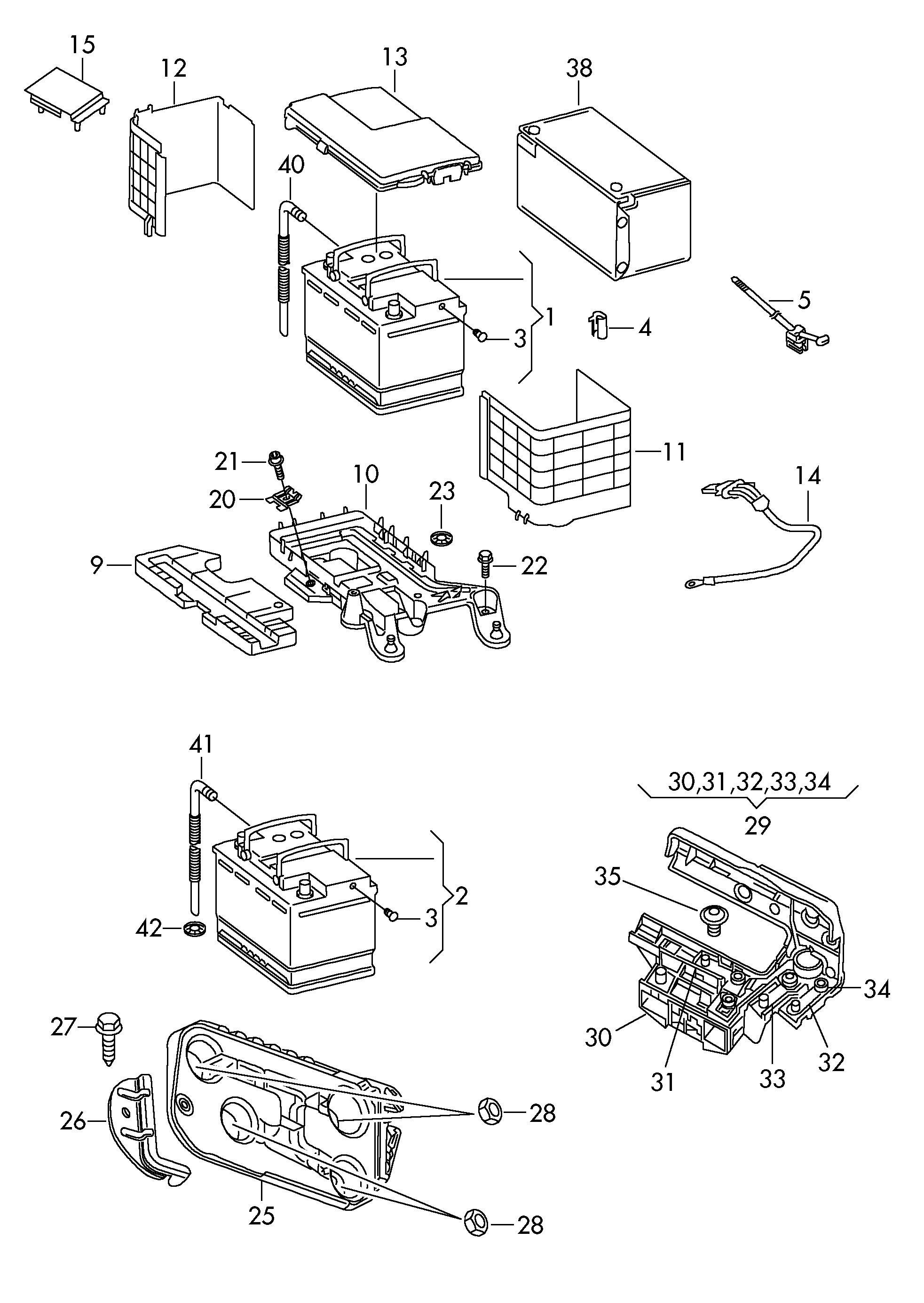 AUDI JZW915105AD - Стартерная аккумуляторная батарея, АКБ parts5.com