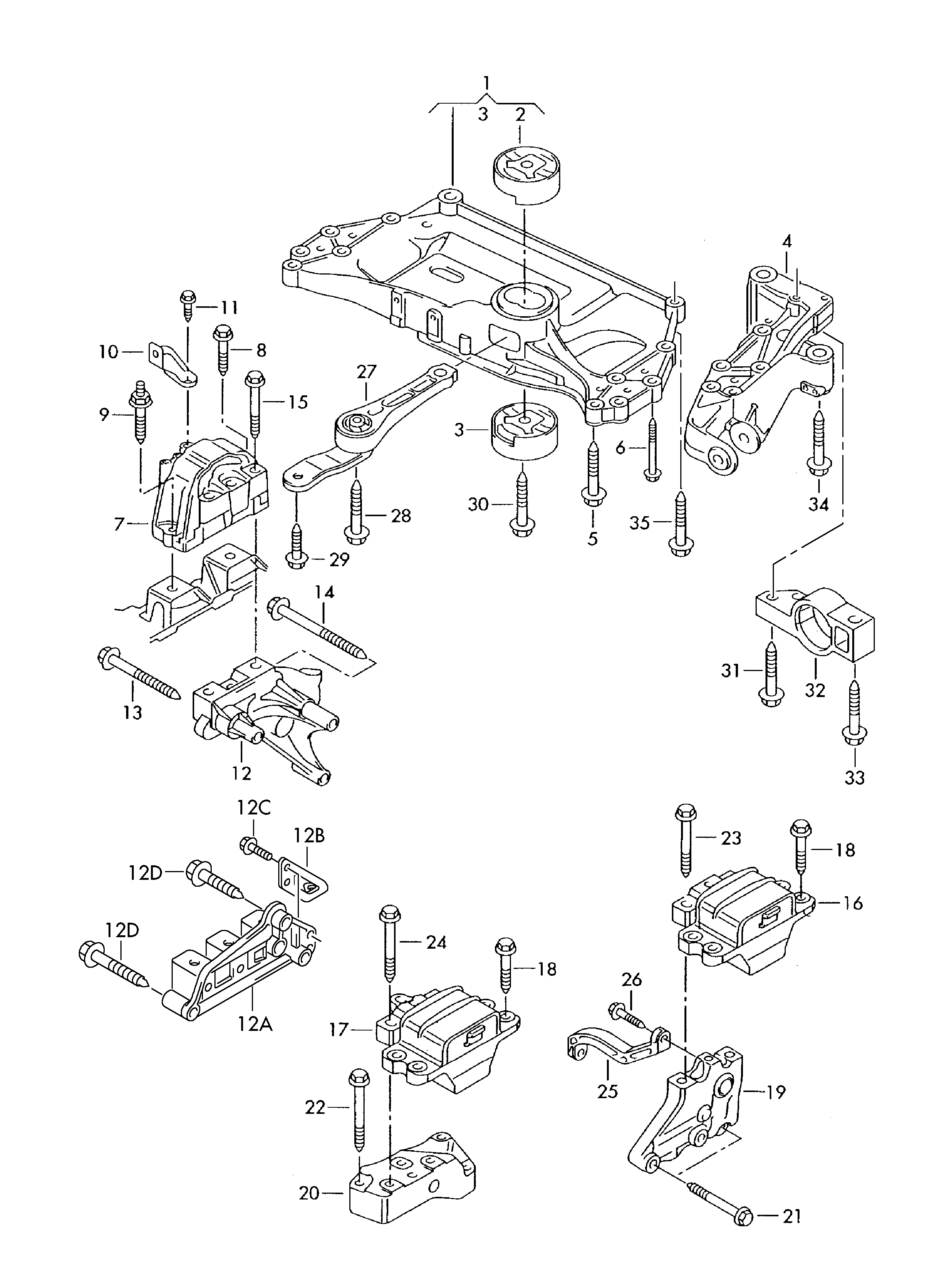 VAG 1K0 199 868P - Подушка, опора, подвеска двигателя parts5.com