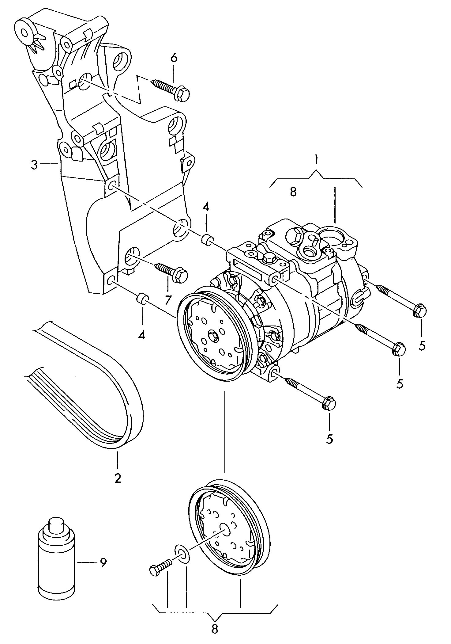 VAG 1K0820859Q - Компрессор кондиционера parts5.com