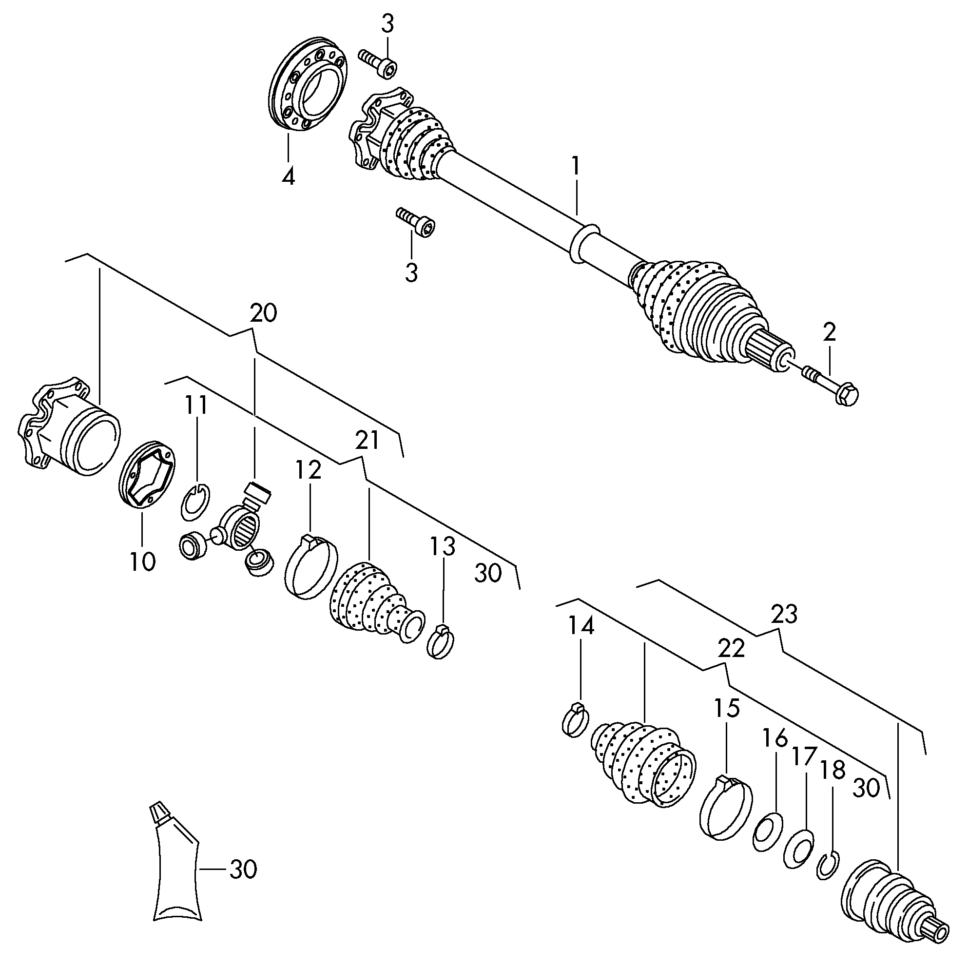 Skoda 3C0 498 103 F - Шарнирный комплект, ШРУС, приводной вал parts5.com