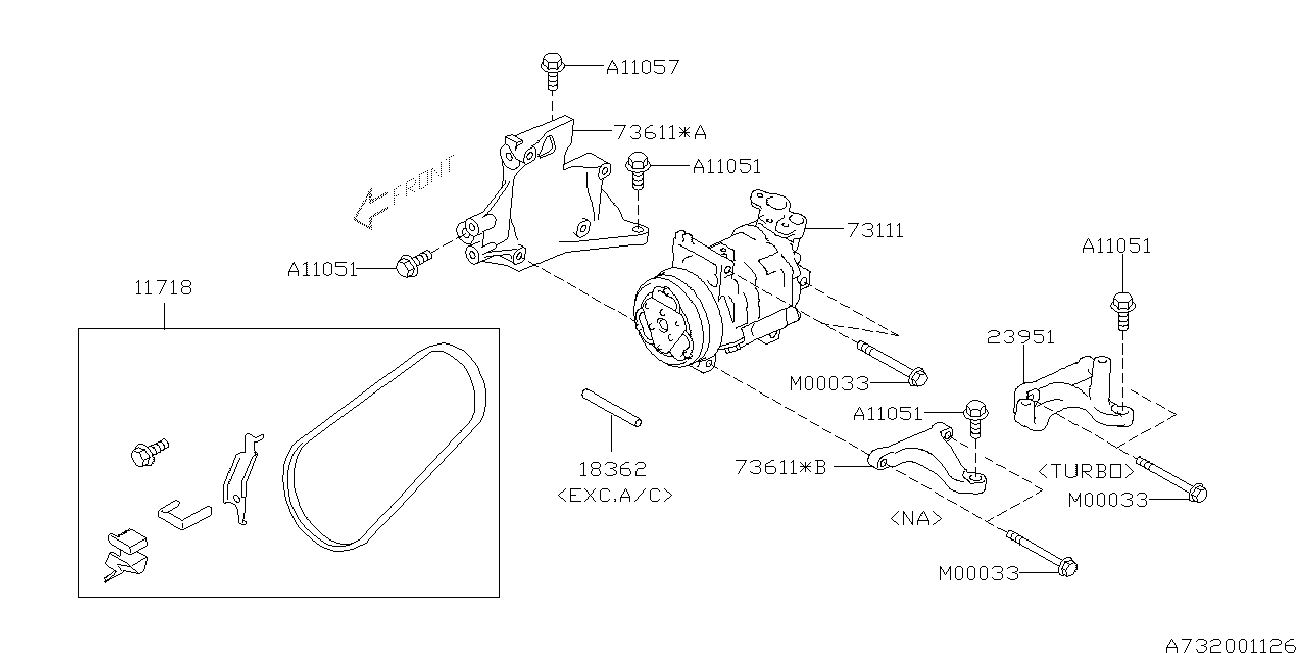 Subaru 11718 AA082 - Поликлиновой ремень parts5.com