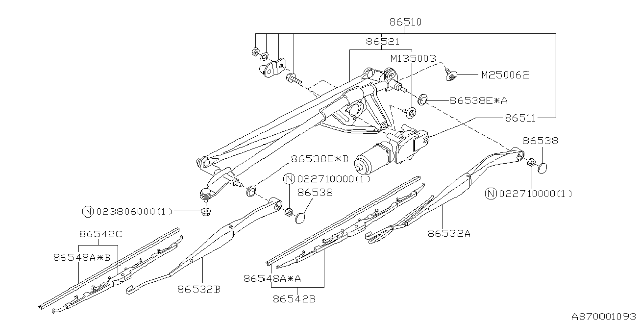 Subaru 86542AE020 - Щетка стеклоочистителя parts5.com