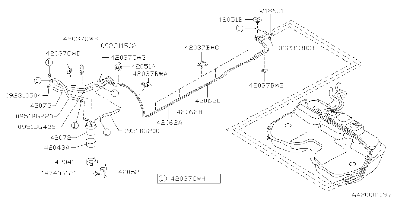 Subaru 42072-AA011 - Топливный фильтр parts5.com