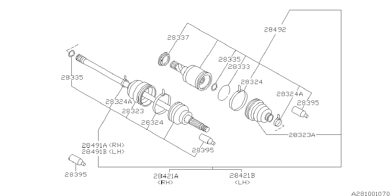 Subaru 28023-AA120 - Пыльник, приводной вал parts5.com