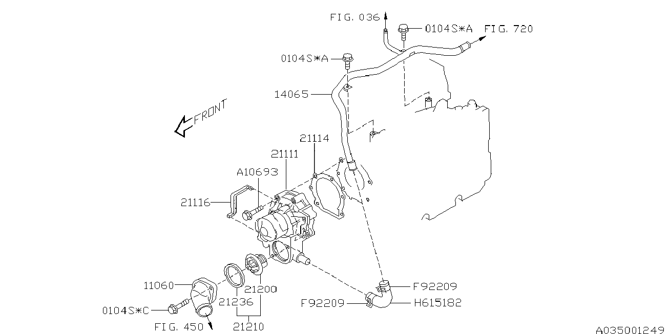 Bedford 21111-AA320 - Водяной насос parts5.com