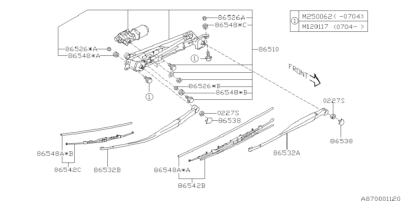 Subaru 86542XA08A - Щетка стеклоочистителя parts5.com