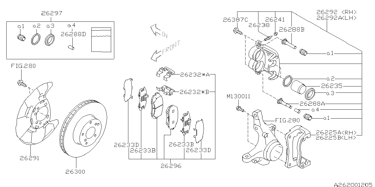 Subaru 26292SC010 - Тормозной суппорт parts5.com