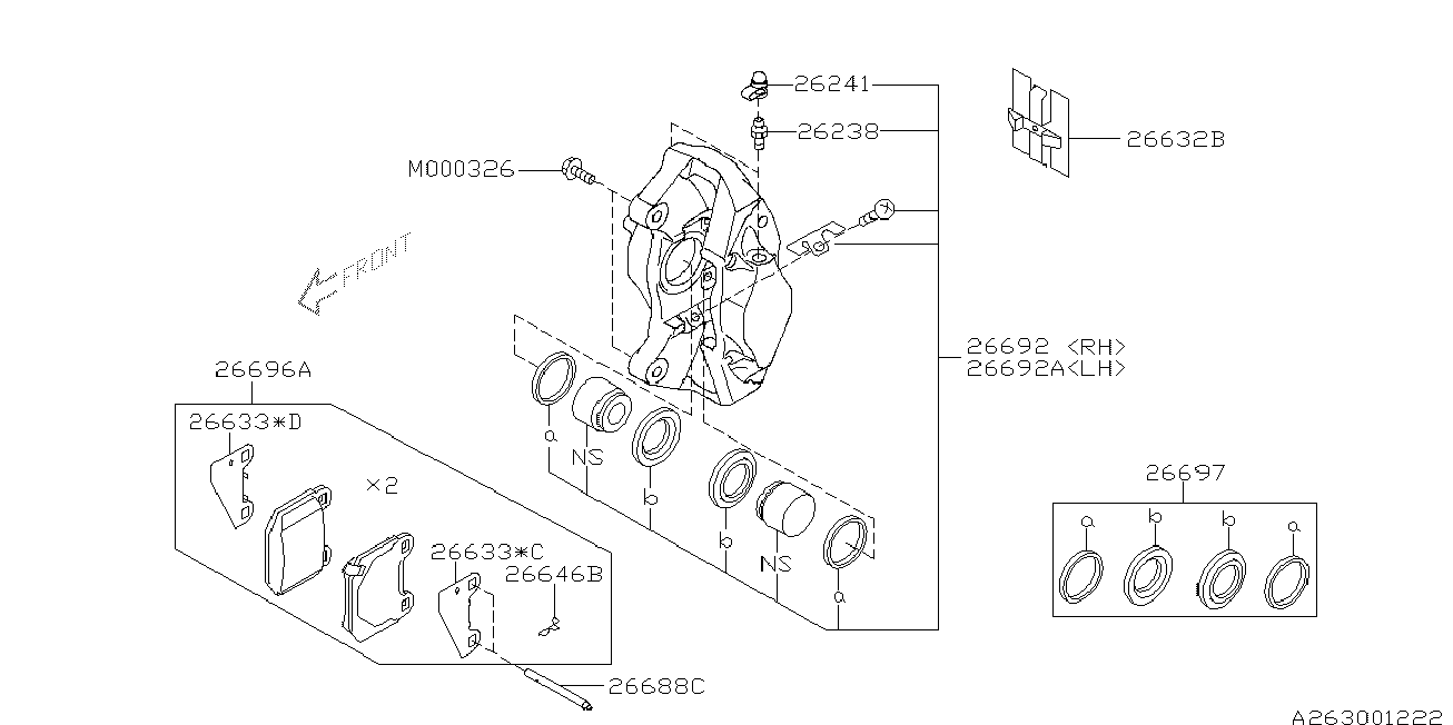 NISSAN 26696FG000 - Тормозные колодки, дисковые, комплект parts5.com