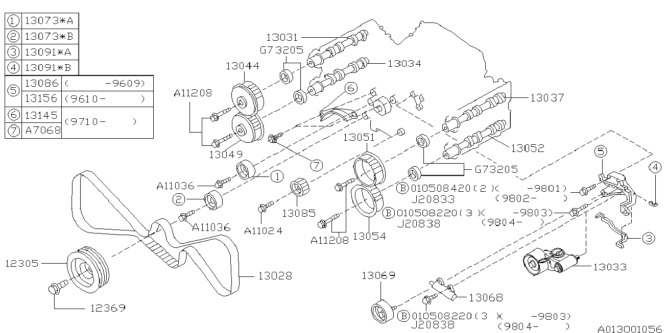 Bedford 13085-AA010 - Направляющий ролик, зубчатый ремень parts5.com