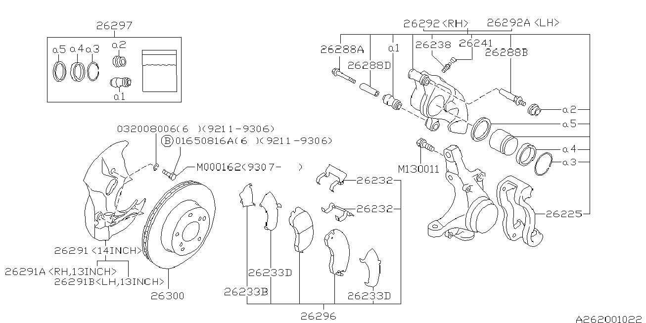 Suzuki 26296FA000 - Тормозные колодки, дисковые, комплект parts5.com