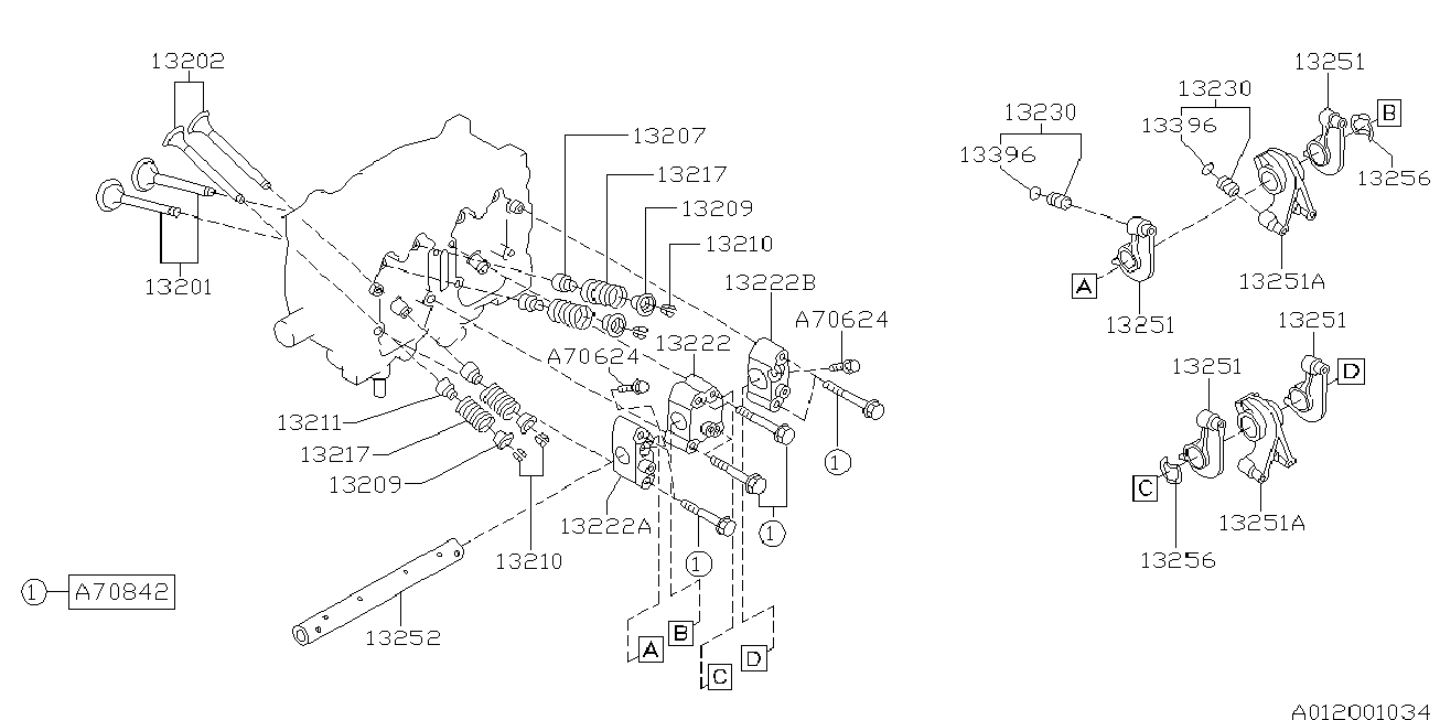 Subaru 13211AA050 - Уплотнительное кольцо, стержень клапана parts5.com