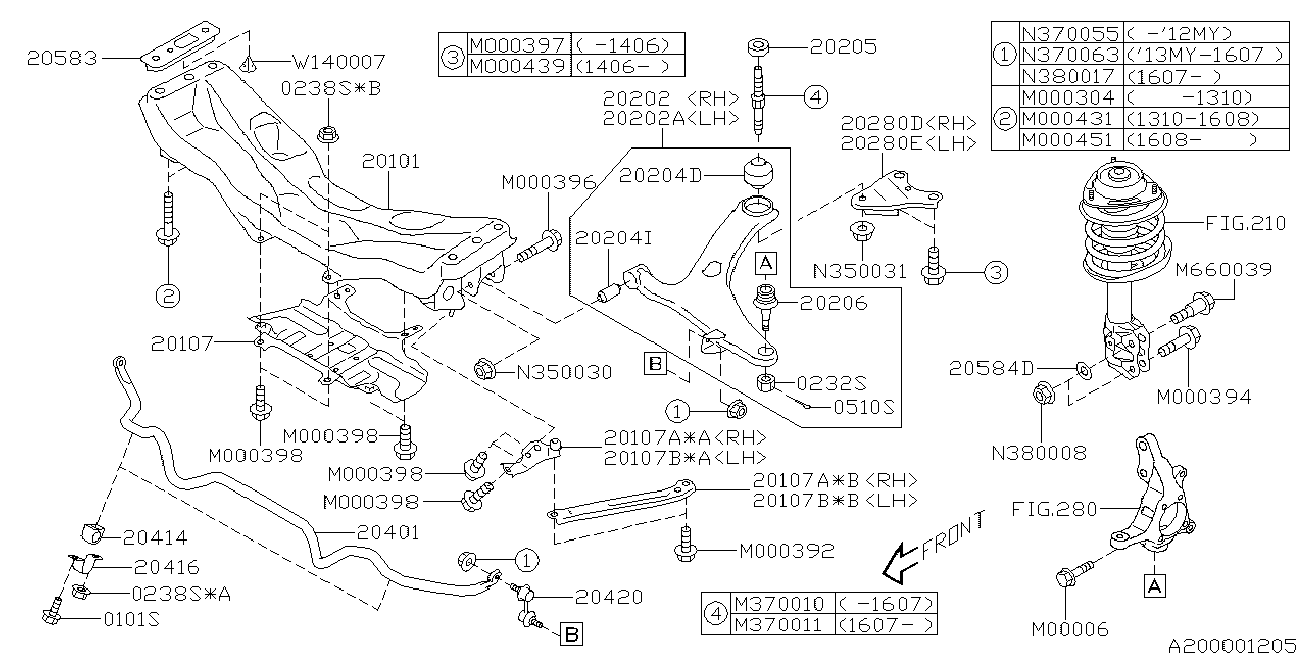 Subaru 20470-SA001 - Тяга / стойка, стабилизатор parts5.com