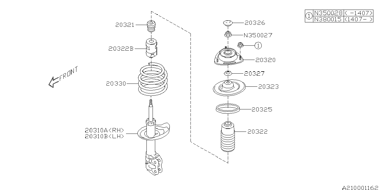 Subaru 20320FG011 - Top Strut Mounting parts5.com