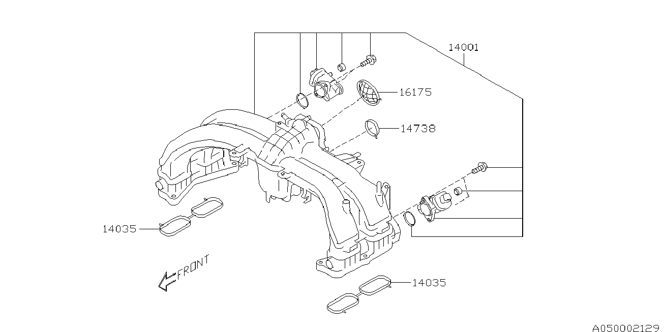 Subaru 14035AA680 - Прокладка, впускной коллектор parts5.com