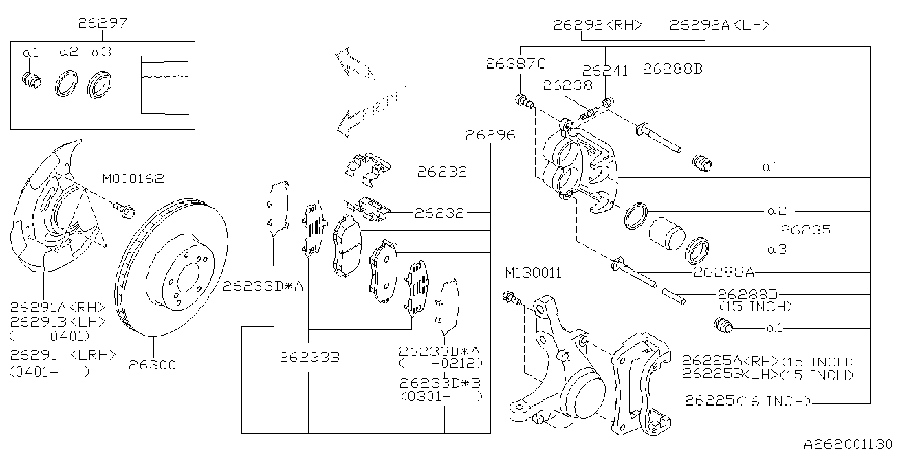 Subaru 26292FE000 - Тормозной суппорт parts5.com