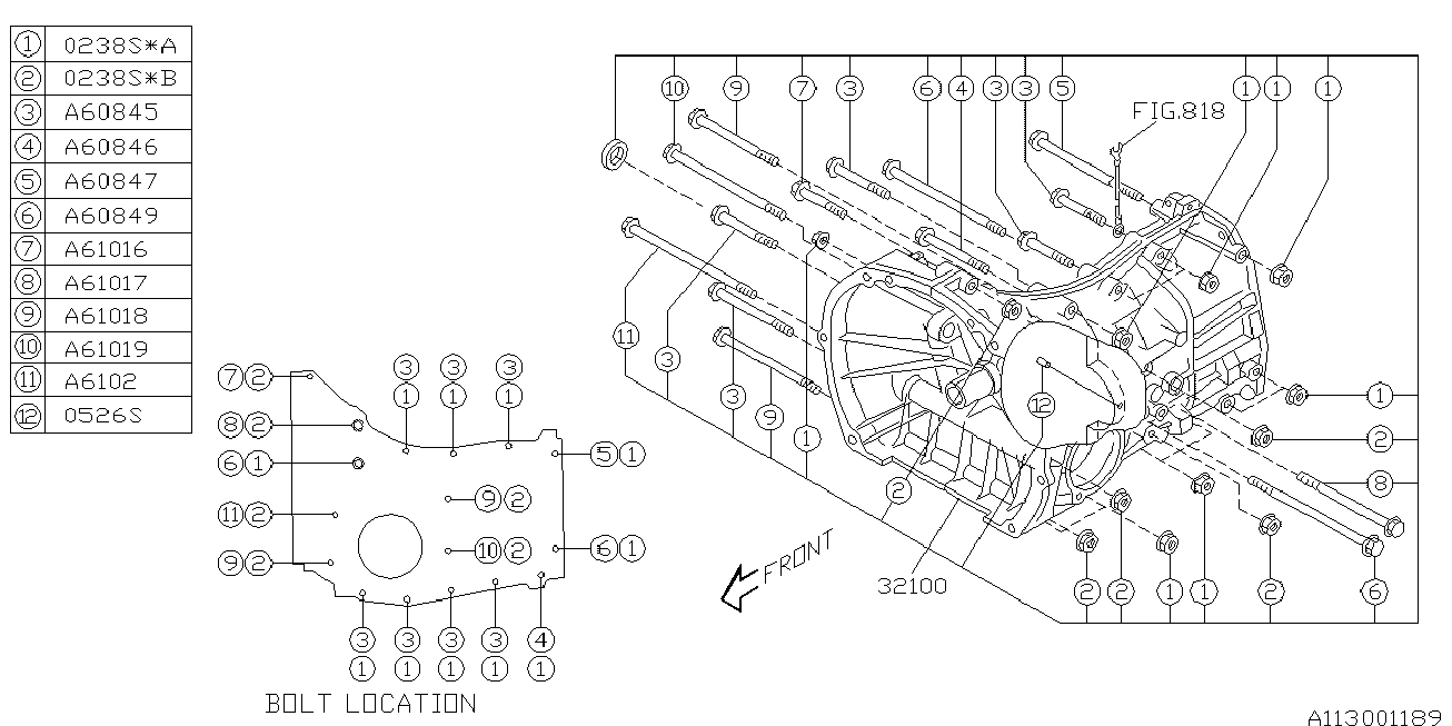 Subaru 023810000 - Nut, exhaust manifold parts5.com