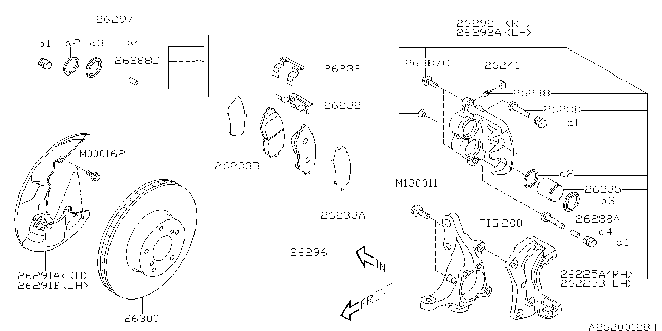 Subaru 26296SG010 - Тормозные колодки, дисковые, комплект parts5.com