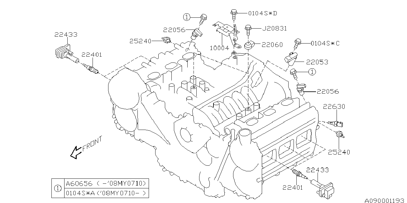 Subaru 22401AA630 - Свеча зажигания parts5.com