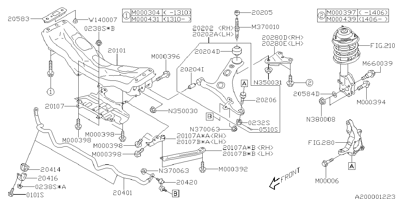 Subaru 20202 SG000 - Рычаг подвески колеса parts5.com