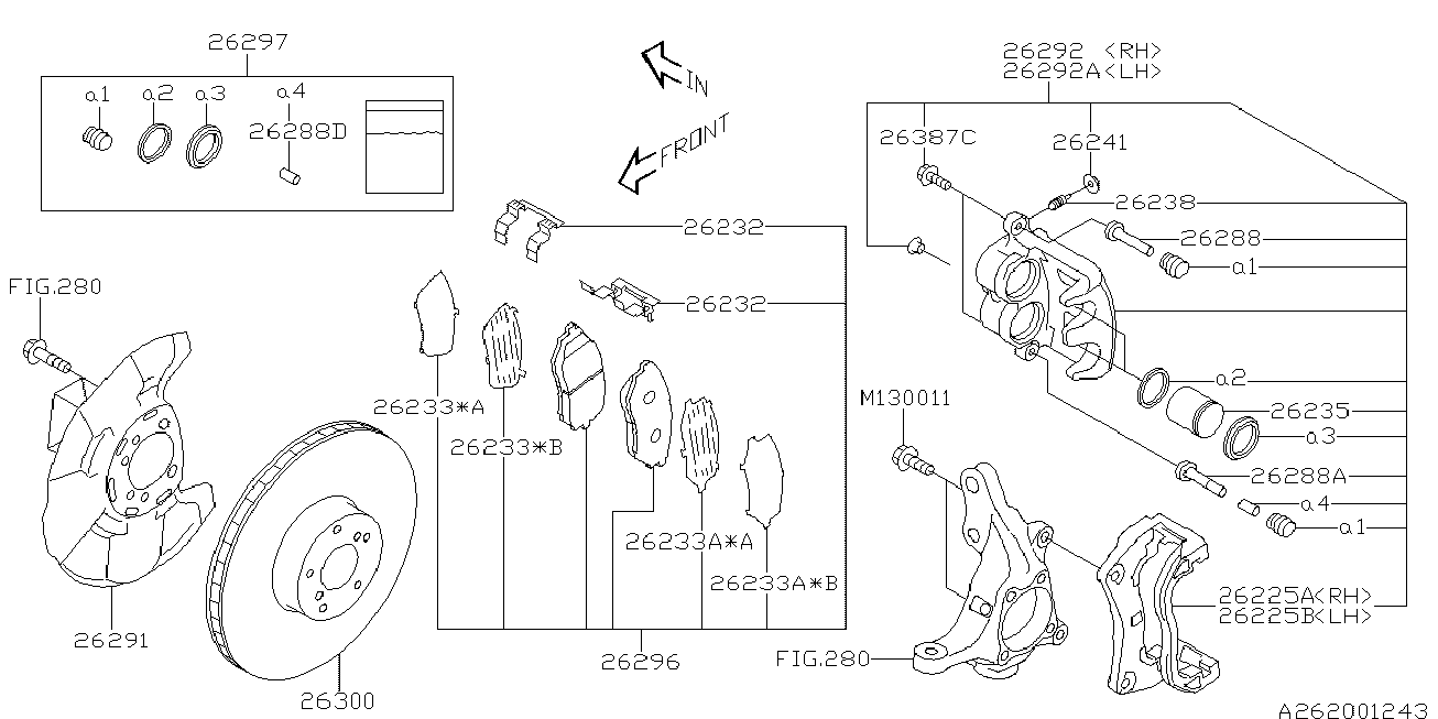 Subaru 26292SC020 - Тормозной суппорт parts5.com