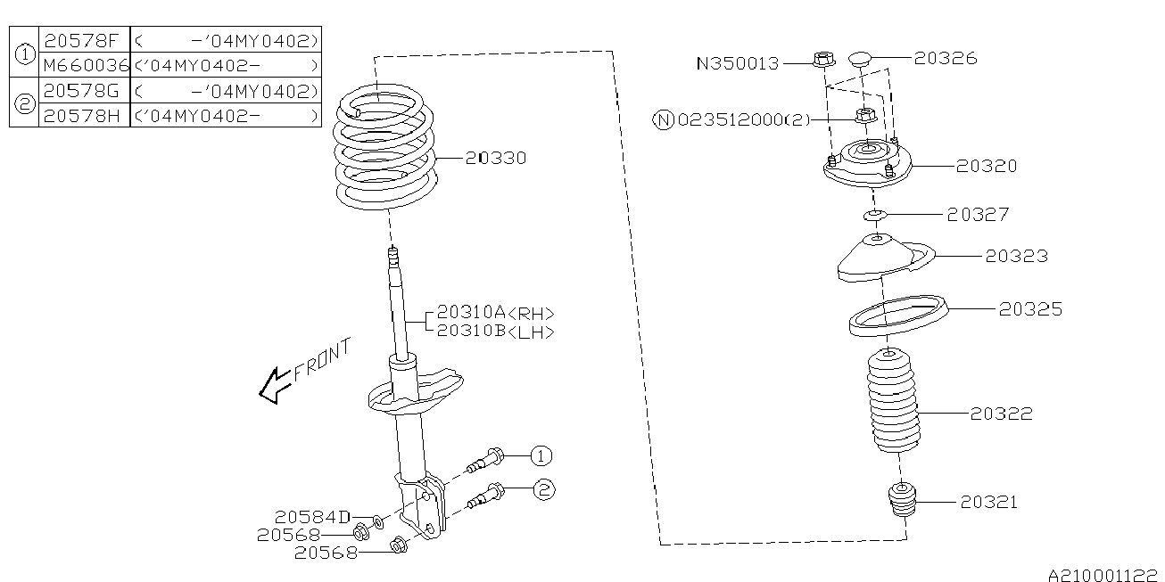 Subaru 20310SA051 - Амортизатор parts5.com