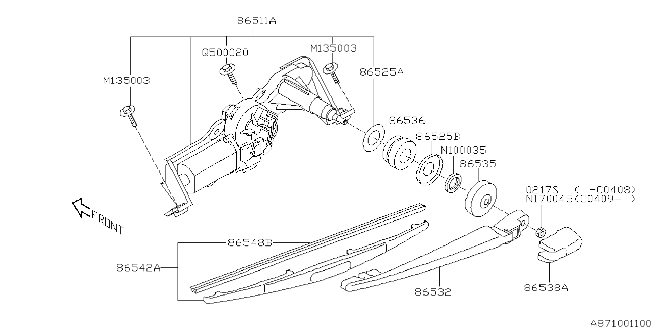 Subaru 86542SA050 - Щетка стеклоочистителя parts5.com