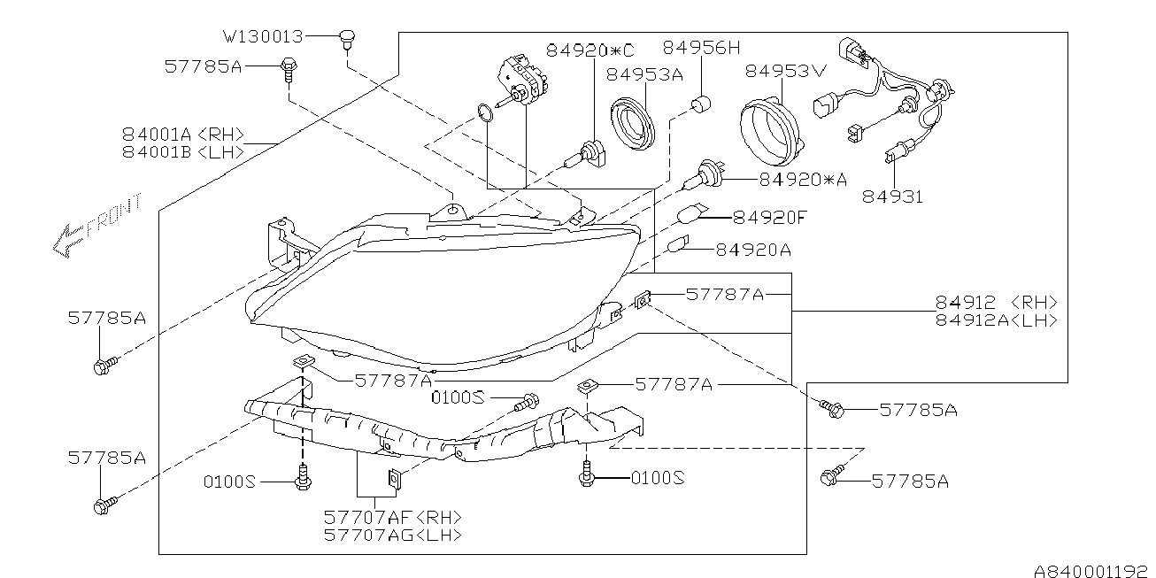 Subaru 84920AG020 - Лампа накаливания, фара дневного освещения parts5.com