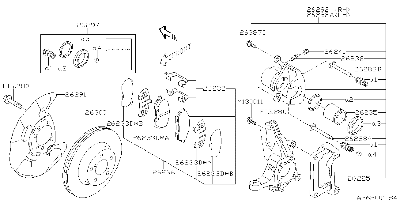 Subaru 26292FE011 - Тормозной суппорт parts5.com