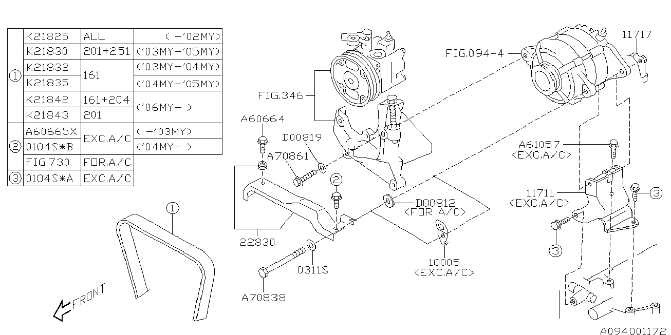 Subaru 80921-8250 - Поликлиновой ремень parts5.com