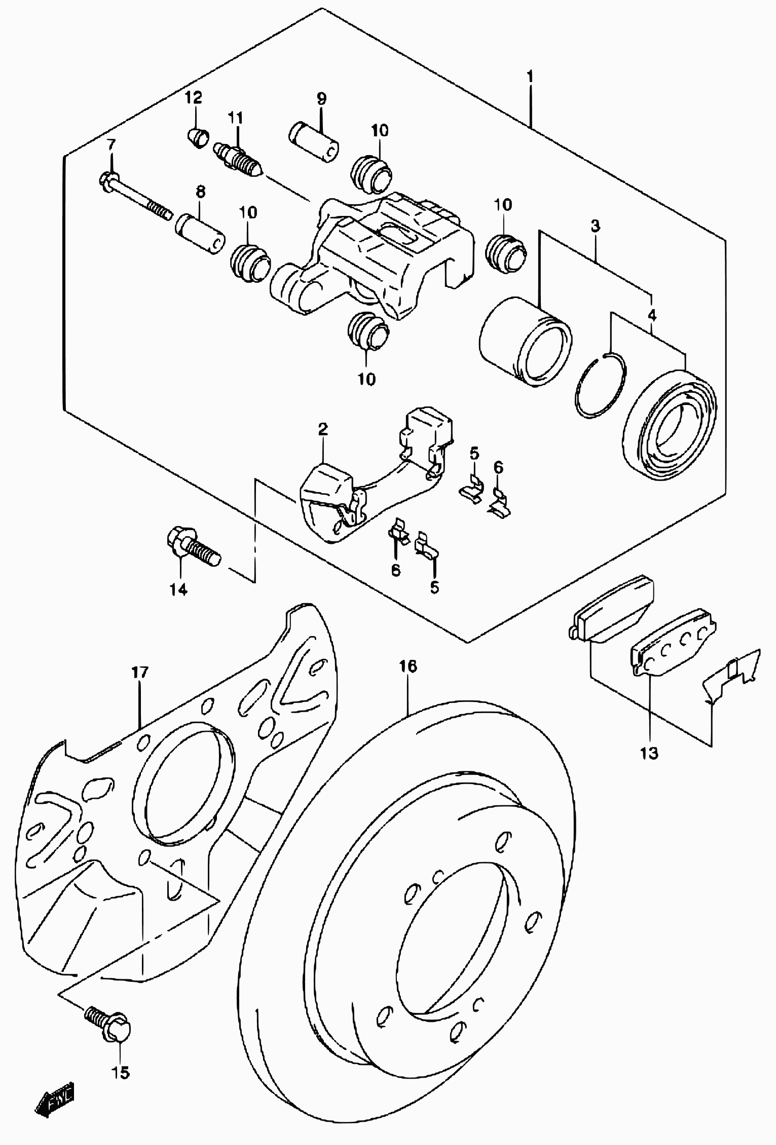 Suzuki 55200-81A10 - Тормозные колодки, дисковые, комплект parts5.com