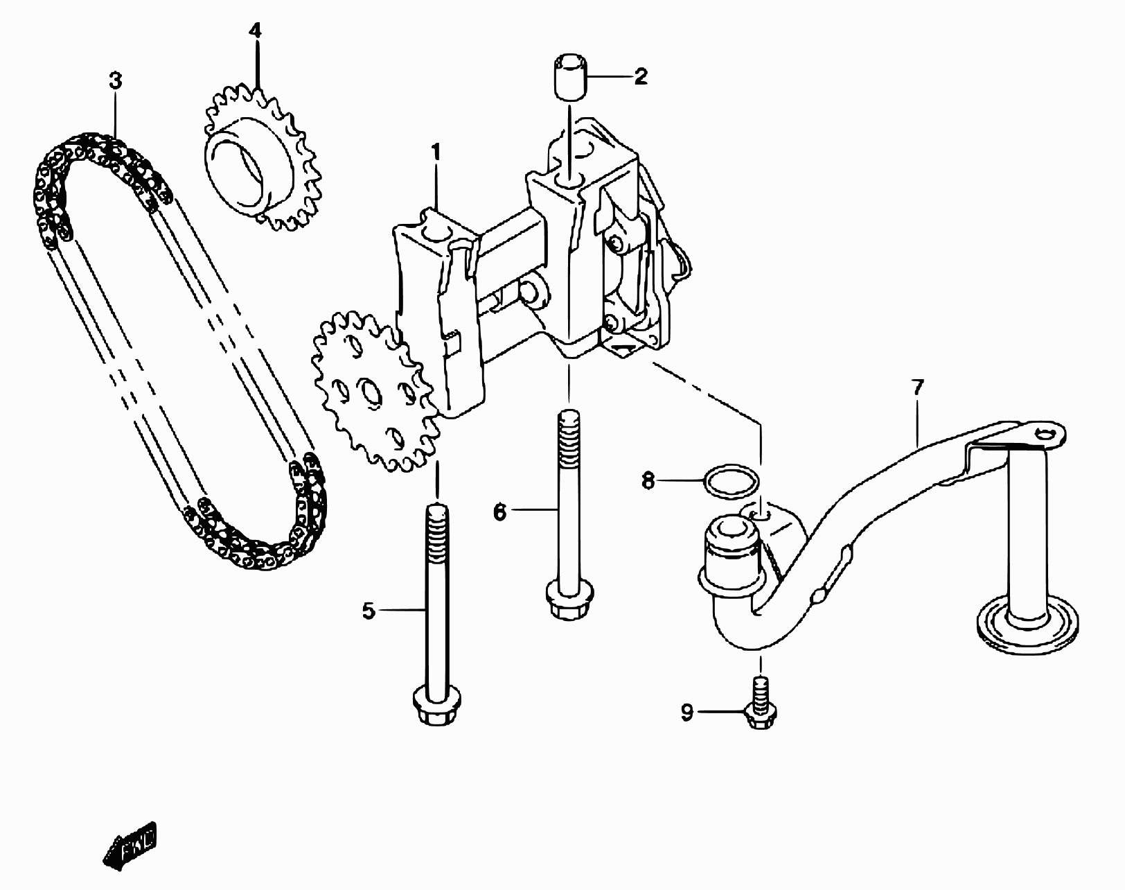 Suzuki 16184-84A00 - Цепь, привод маслонасоса parts5.com