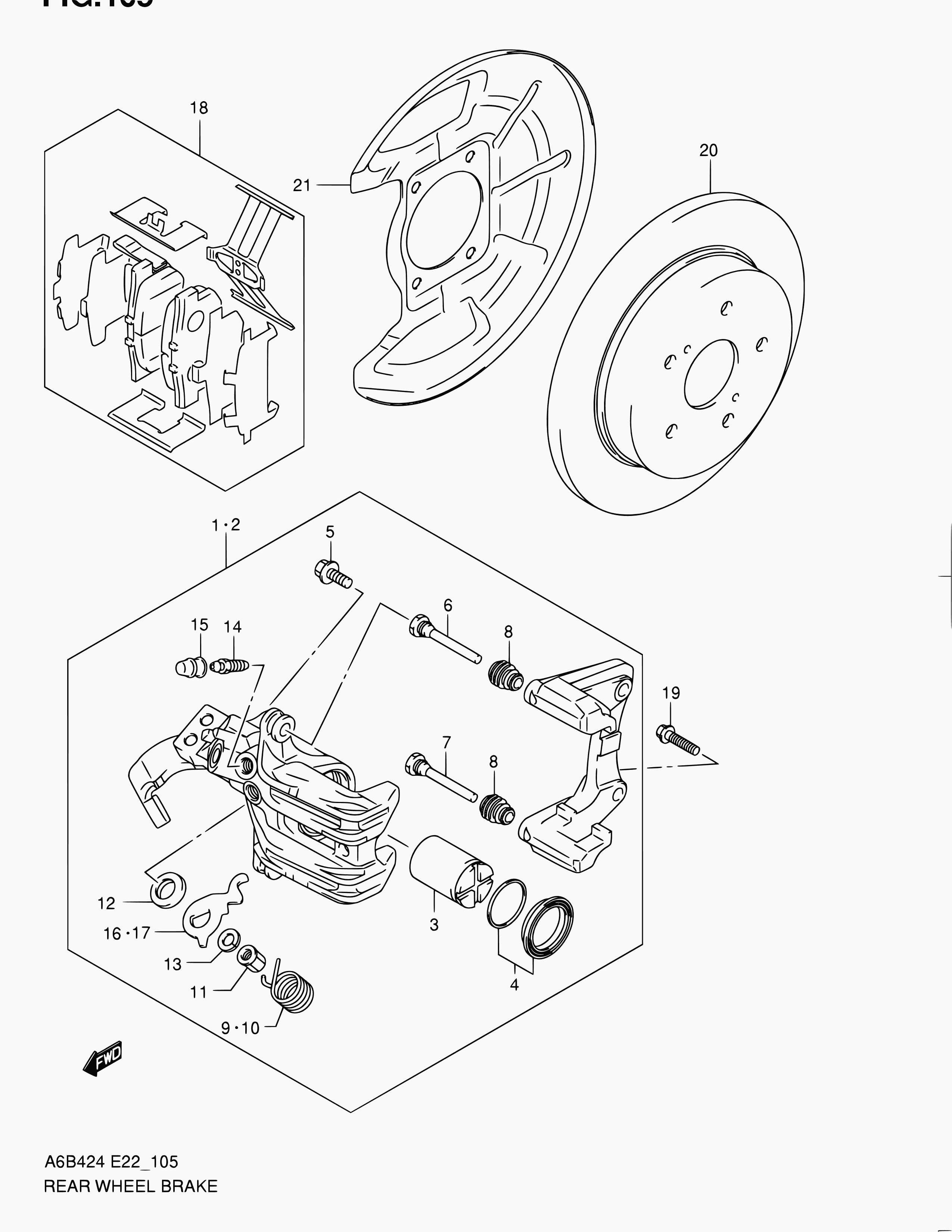 Suzuki 55800-57L50 - Тормозные колодки, дисковые, комплект parts5.com