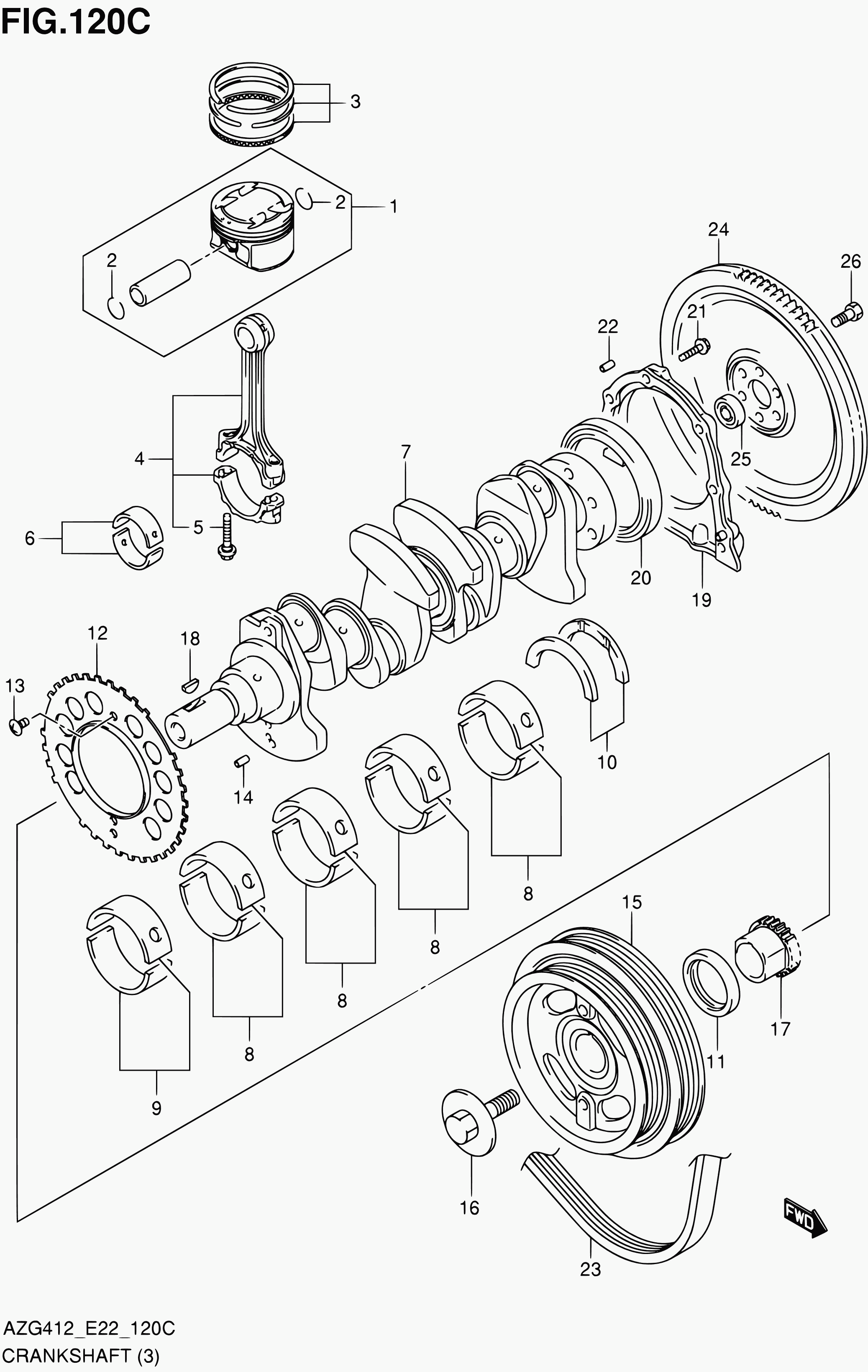 Suzuki 17521-69L00 - Поликлиновой ремень parts5.com