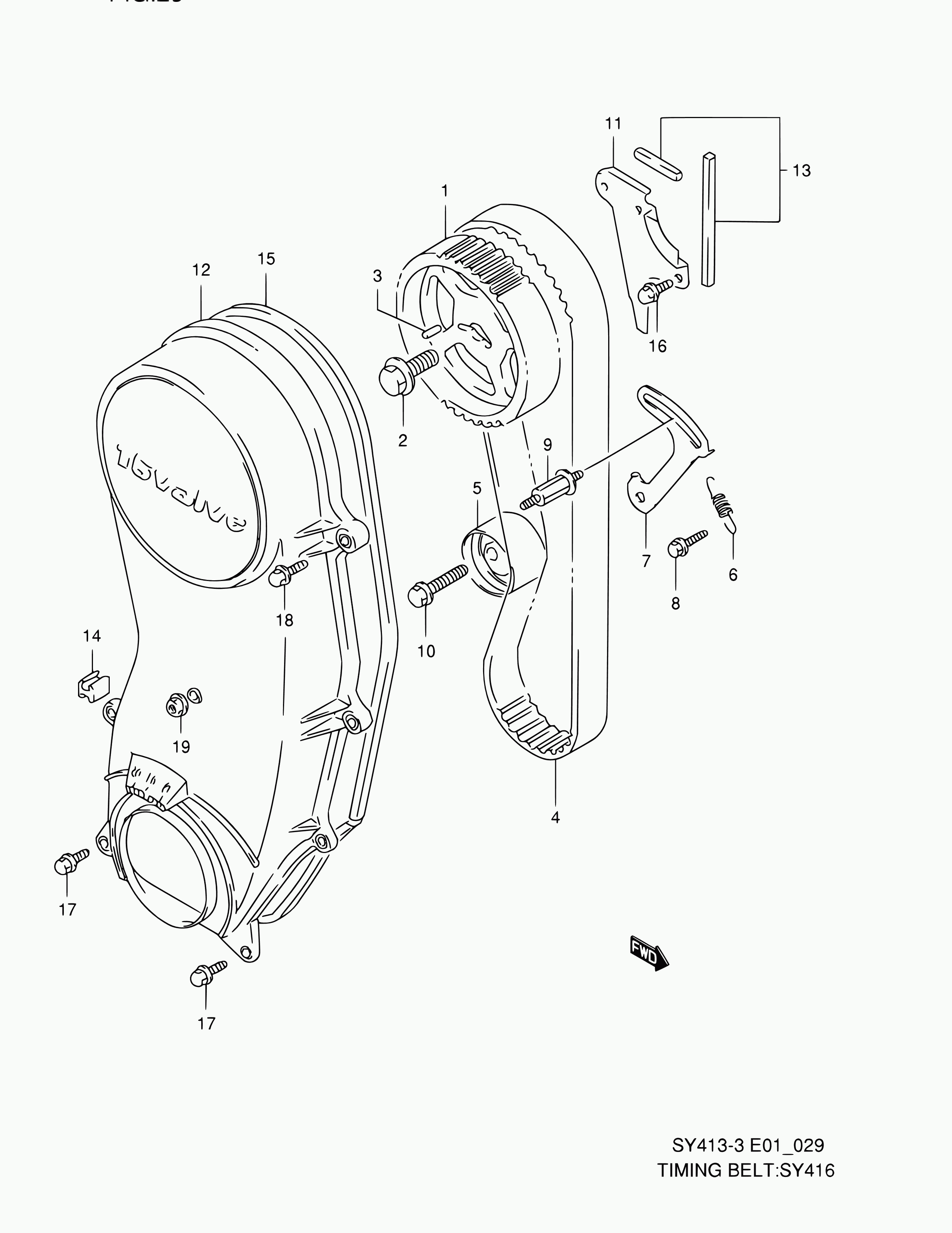 Suzuki 12810-71C02 - Натяжной ролик, ремень ГРМ parts5.com